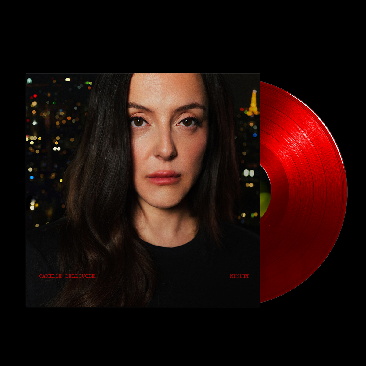 Vinyle rouge transparent dédicacé “Minuit“